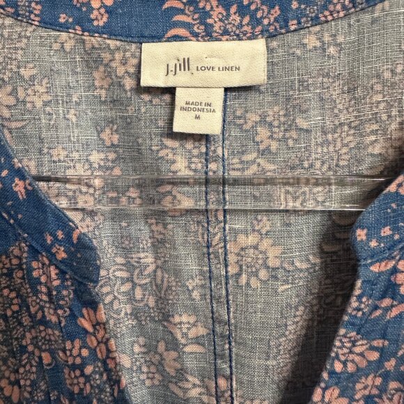 J. Jill Love Linen Blue/Pink Floral Dress - Picture 4 of 8